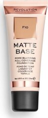 Meikkivoide Makeup Revolution Matte Base Foundation F10, 28ml hinta ja tiedot | Meikkivoiteet ja puuterit | hobbyhall.fi