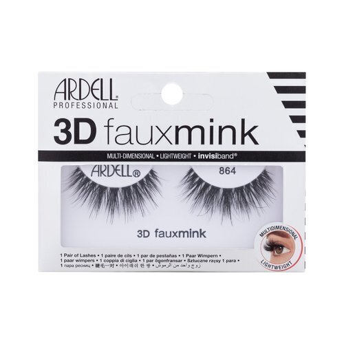 Ardell 3D Faux Mink 864 False Eyelashes - Monikerroksinen synteettinen musta hinta ja tiedot | Irtoripset ja ripsentaivuttimet | hobbyhall.fi