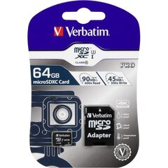 Verbatim (47042), 64 GB, Micro SD hinta ja tiedot | Puhelimen muistikortit | hobbyhall.fi