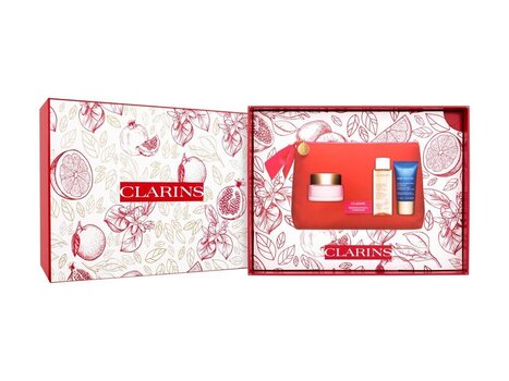 Ihonhoitosetti Clarins Multi-Active: päivävoide, 50 ml + yövoide, 15 ml + misellivesi, 50 ml + kosmetiikkalaukku hinta ja tiedot | Kasvovoiteet | hobbyhall.fi