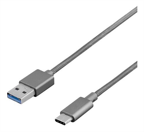 Deltaco Prime USBC-1258, USB C, USB A, 1 metrinen kaapeli hinta ja tiedot | Puhelinkaapelit | hobbyhall.fi