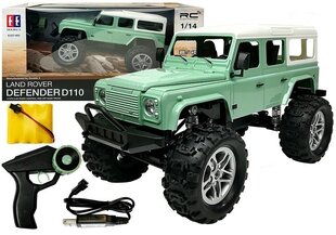 RC-auto Land Rover Defender D110 R/C Green 7,5 km/h 1:14 2,4G, vihreä hinta ja tiedot | Poikien lelut | hobbyhall.fi