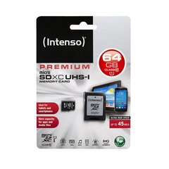 Muistikortti Intenso micro SD 64 GB CL10 hinta ja tiedot | Puhelimen muistikortit | hobbyhall.fi