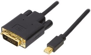 Deltaco DVI202, Mini DisplayPort, DVI-I, 2 metriä hinta ja tiedot | Kaapelit ja adapterit | hobbyhall.fi