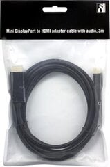Deltaco DP-HDMI304, mini-DisplayPort, HDMI, 3 metrinen hinta ja tiedot | Kaapelit ja adapterit | hobbyhall.fi