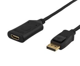 Deltaco DP-HDMI36-K, DisplayPort, HDMI, 1m hinta ja tiedot | Kaapelit ja adapterit | hobbyhall.fi