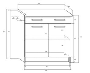 Keittiökaappi Polo 2 S80_1SZ, tammi/ruskea hinta ja tiedot | Keittiön kaapit | hobbyhall.fi