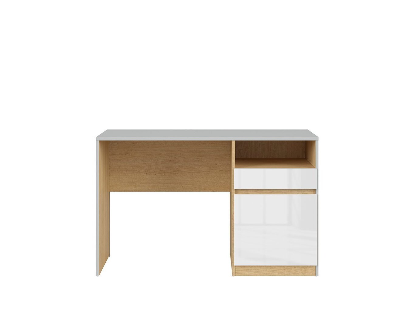 BRW Nandu 1S1D työpöytä, harmaa/valkoinen hinta ja tiedot | Tietokonepöydät ja työpöydät | hobbyhall.fi