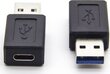 usb-vähennys, (3.0), usb a uros - usb c f, musta, muovipussi, 5 gbps hinta ja tiedot | Adapterit | hobbyhall.fi