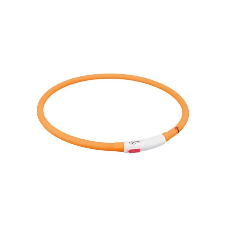 Valokaulapanta Trixie LED USB, silikoni, XS-XL 70cm/10mm, oranssi hinta ja tiedot | Koiran valjaat ja kaulapannat | hobbyhall.fi