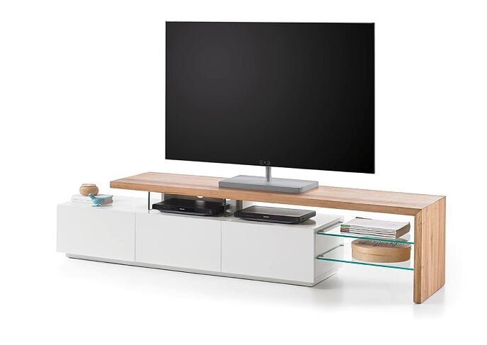 Alimos I, ruskea/valkoisen värinen TV-pöytä hinta ja tiedot | TV-tasot | hobbyhall.fi