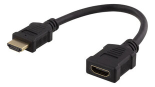 Deltaco HDMI-21F, HDMI, 0,2 metriä hinta ja tiedot | Adapterit | hobbyhall.fi