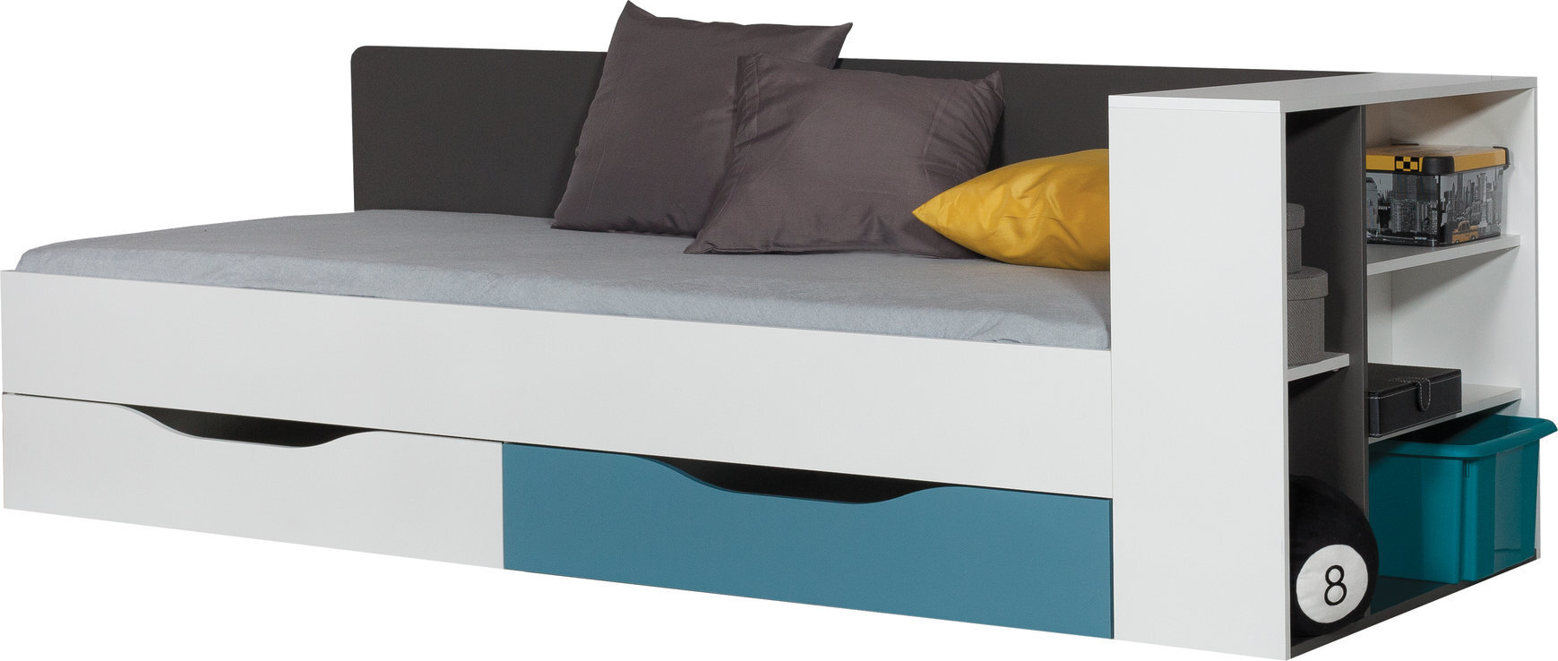 Tablo - Sänky, 12A, 200x90 cm, valkoinen/sininen hinta ja tiedot | Lastensängyt | hobbyhall.fi
