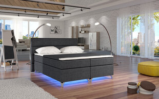 Amadeo sänky LED-valaistuksella, 140 cm x 200 cm, kuvakudosta, tummanharmaan värinen hinta ja tiedot | Sängyt | hobbyhall.fi