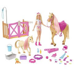 Barbie® hevosenhoitosetti GXV77 hinta ja tiedot | Tyttöjen lelut | hobbyhall.fi