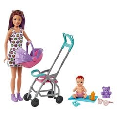 Barbie Skipper lapsenvahti ja rattaat GXT34 hinta ja tiedot | Tyttöjen lelut | hobbyhall.fi