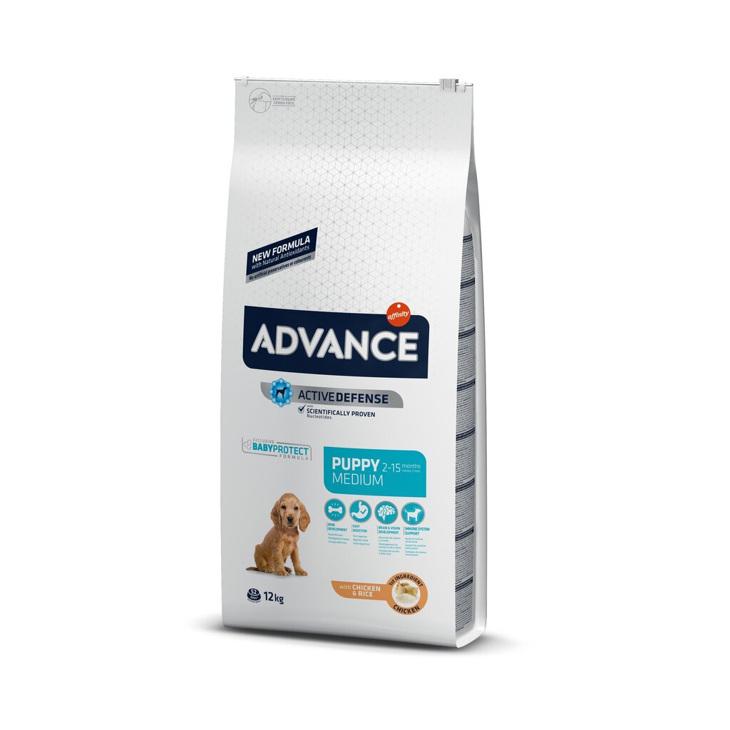 Kuivaruoka keskikokoisille pennuille ADVANCE Puppy Protect Medium, 12 kg hinta ja tiedot | Koiran kuivaruoka | hobbyhall.fi