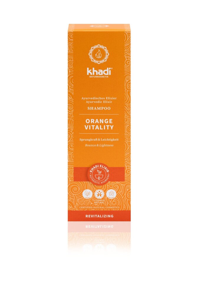 Ayurveda shampoo rasvaiselle päänahalle Orange Vitality Elixir, Khadi 200ml hinta ja tiedot | Shampoot | hobbyhall.fi