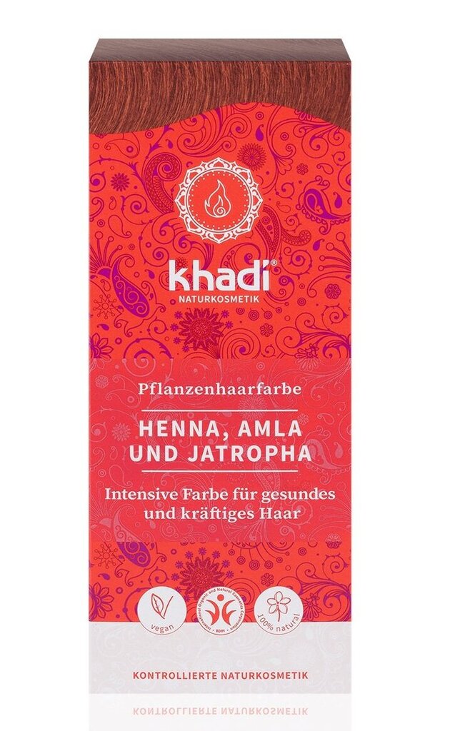 Luonnollinen hiusväri Khadi Henna, Amla ir Jatropha 100g, ruskea hinta ja tiedot | Hiusvärit | hobbyhall.fi