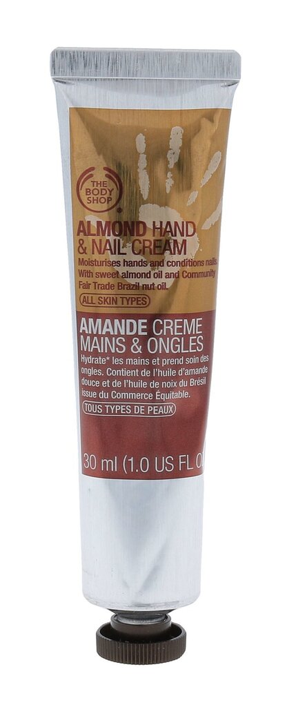 Käsi- ja kynsivoide The Body Shop Almond, 30 ml hinta ja tiedot | Vartalovoiteet ja -emulsiot | hobbyhall.fi