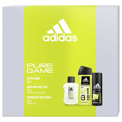 Adidas Pure Game - partavesi 100 ml + deodoranttisuihke 150 ml + suihkugeeli 250 ml hinta ja tiedot | Suihkusaippuat ja suihkugeelit | hobbyhall.fi