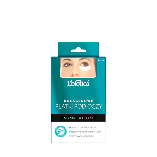 L'Biotica silmälaastarit vähentämään tummia silmänalusia, 3x2 kpl hinta ja tiedot | Kasvonaamiot ja silmänalusaamiot | hobbyhall.fi