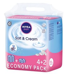 Nivea Baby Soft & Cream kosteuspyyhkeet 6 x 63 kpl hinta ja tiedot | Kosteuspyyhkeet, vanulaput ja vanupuikot | hobbyhall.fi