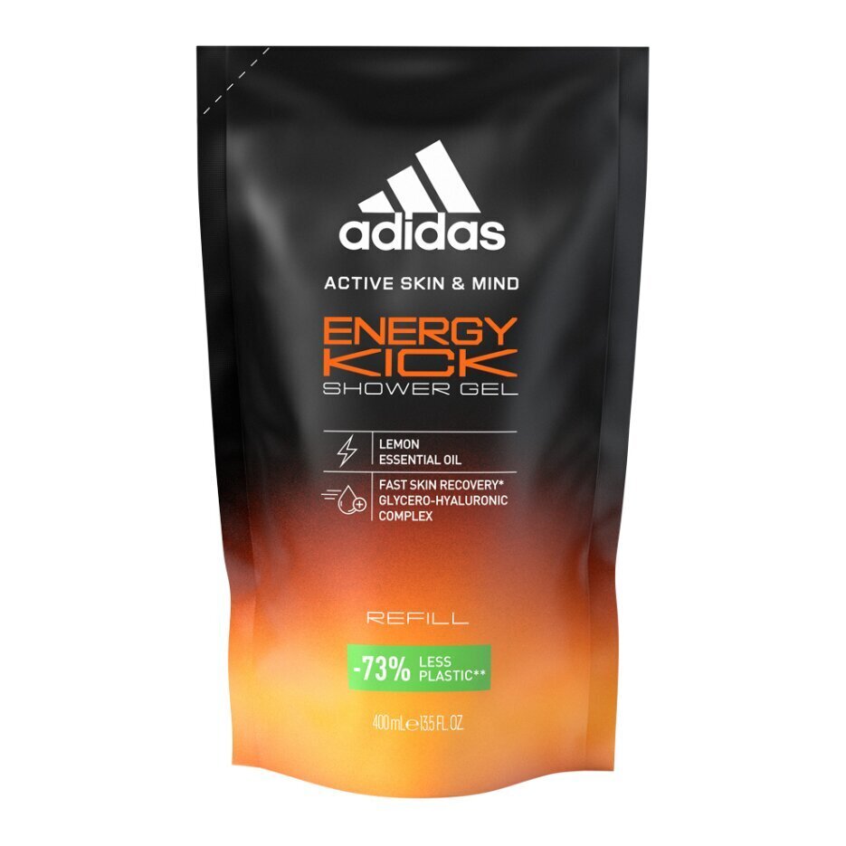 Suihkugeelin täydennys Adidas Energy Kick, 400 ml hinta ja tiedot | Suihkusaippuat ja suihkugeelit | hobbyhall.fi