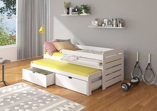 Lasten sänky ADRK FurnitureTomi 200x90 sivusuojalla, valkoinen hinta ja tiedot | ADRK Furniture Lastenhuoneen kalusteet | hobbyhall.fi