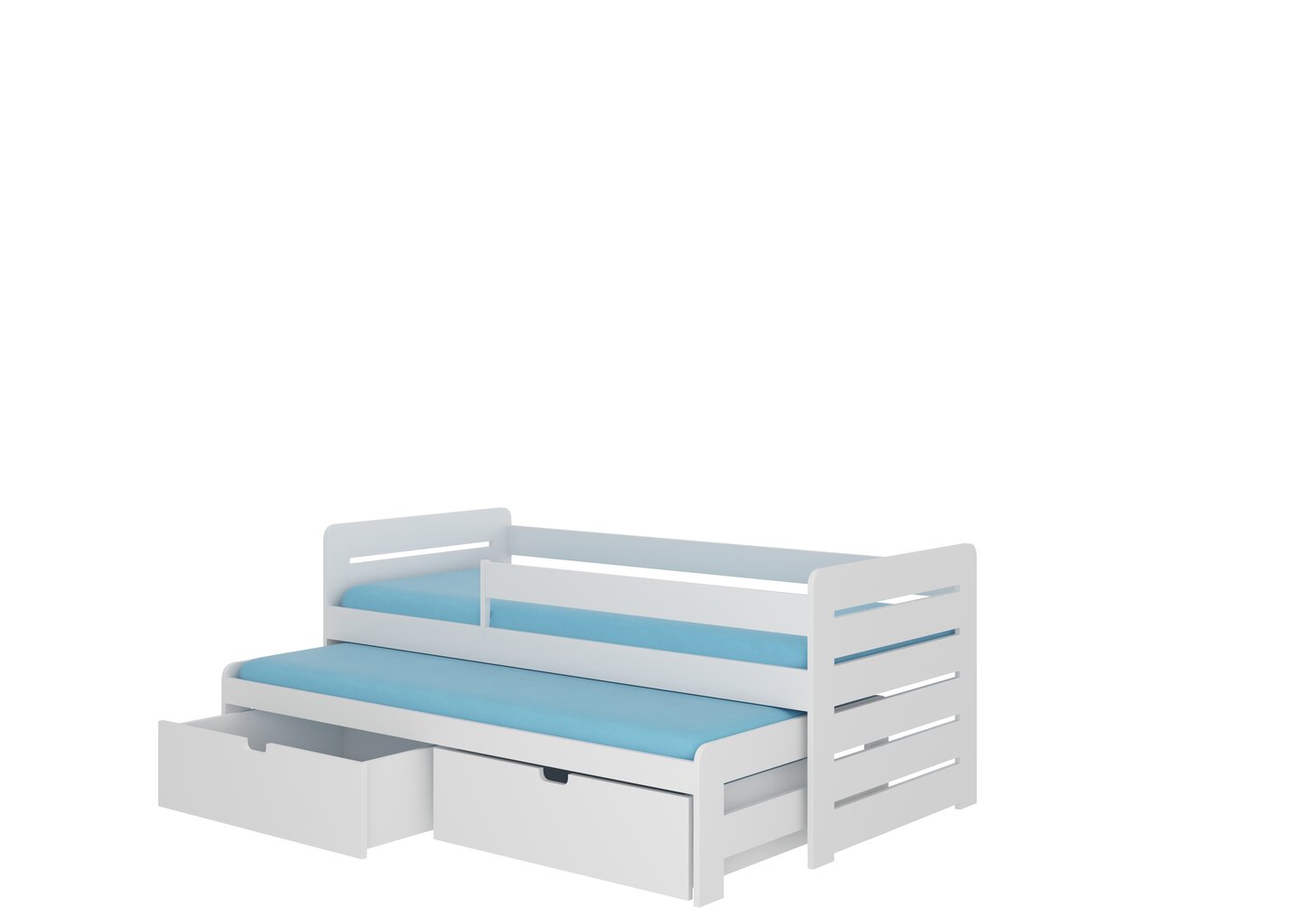 Lasten sänky ADRK FurnitureTomi 200x90 sivusuojalla, valkoinen hinta ja tiedot | Lastensängyt | hobbyhall.fi