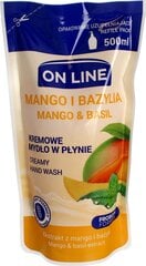 On Line Probiotic Formula nestesaippua mango ja basilika, täyttöpakkaus 500 ml hinta ja tiedot | Saippuat | hobbyhall.fi