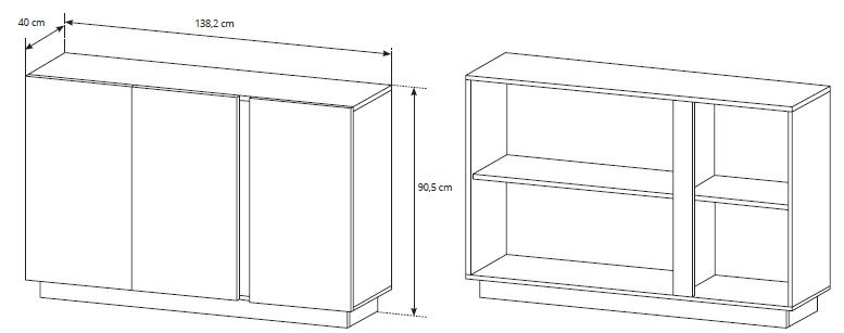 Lipasto Arco 138, valkoinen / tammi hinta ja tiedot | Lipastot | hobbyhall.fi