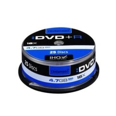 DVD+R Intenso 16x 4,7 GB, 25 kpl. hinta ja tiedot | Vinyylilevyt, CD-levyt, DVD-levyt | hobbyhall.fi