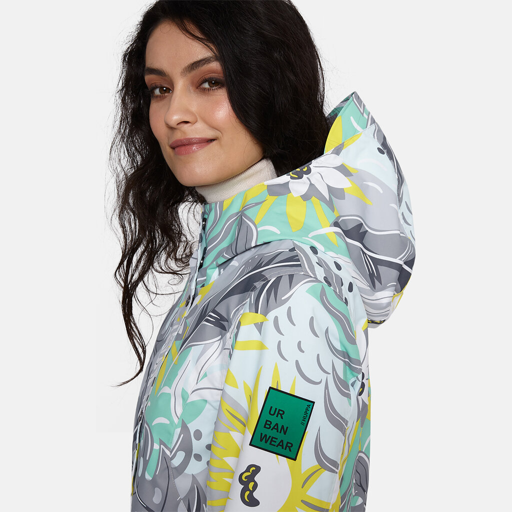 Huppa naisten kevät-syksyn parka JANELLE 1 40g, vaaleanharmaa-kirjava hinta ja tiedot | Naisten ulkoilutakit | hobbyhall.fi