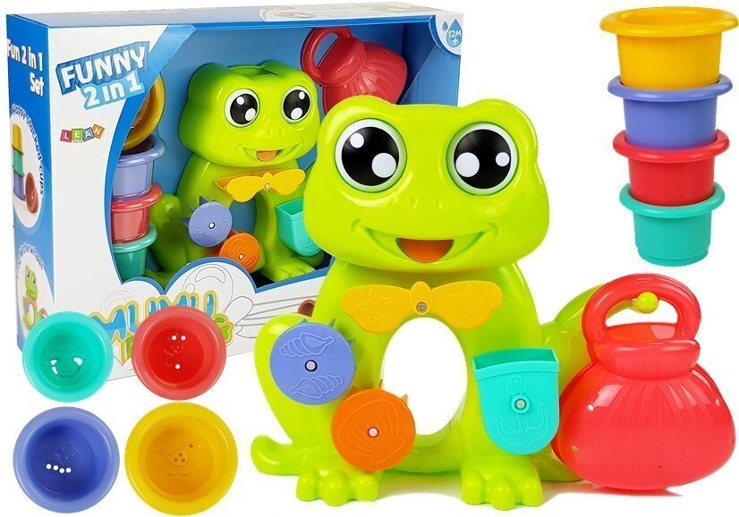 Lean Toys Kylpysarja, sammakko vesiputous + ämpärit hinta ja tiedot | Vauvan lelut | hobbyhall.fi