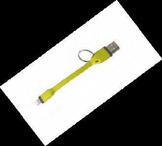 USB Lightning Keychain cable 12cm By Celly Green hinta ja tiedot | Kaapelit ja adapterit | hobbyhall.fi