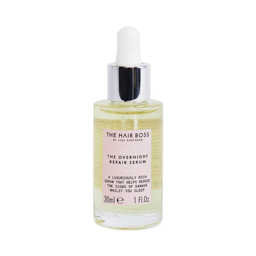 Virkistävä ja vahvistava hiusseerumi yöksi hiuksille Boss Lisa Shepherd The Overnight Repair Serum, 30ml hinta ja tiedot | Naamiot, öljyt ja seerumit | hobbyhall.fi