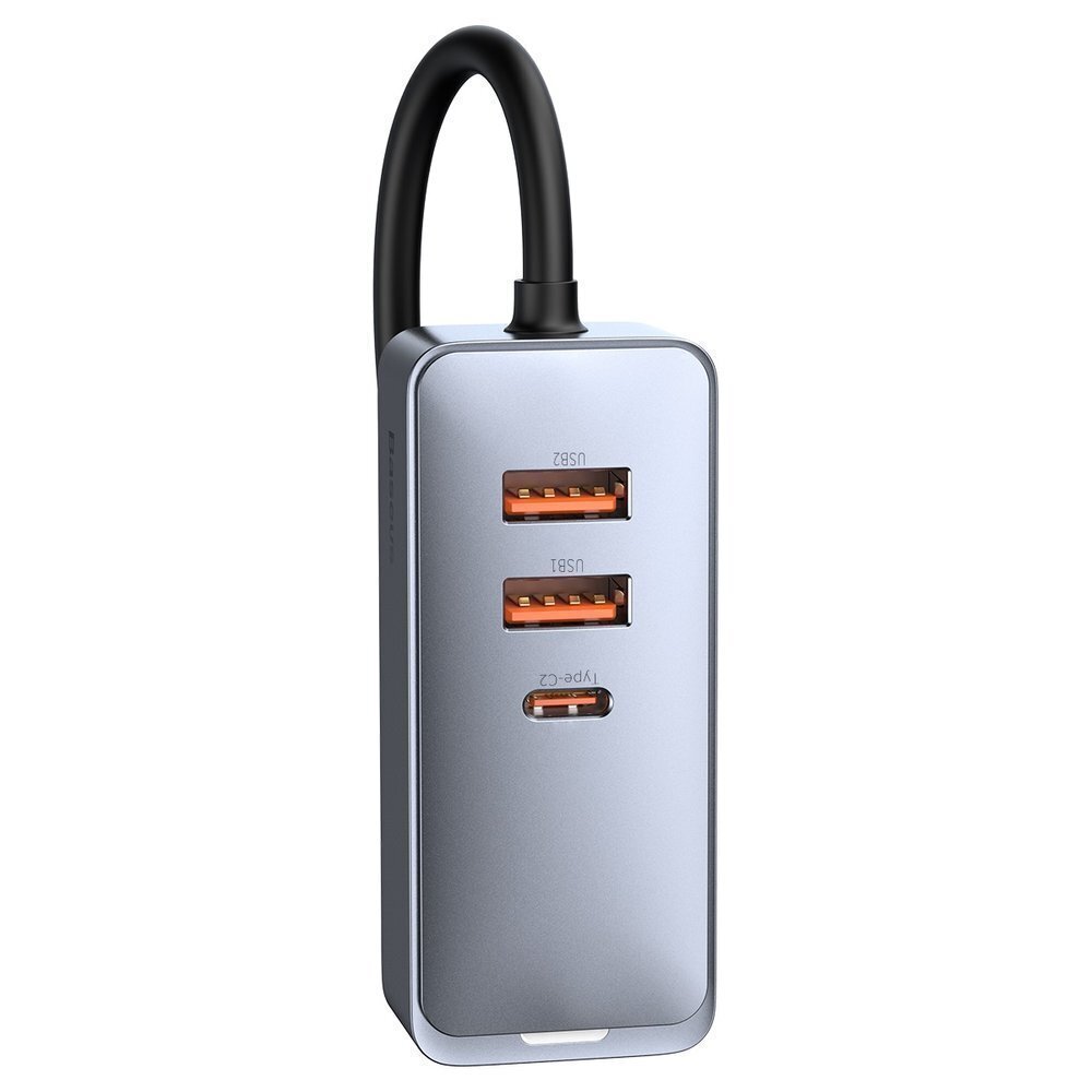 Laturi Baseus Share Together 2x USB / 2x USB Type C autolaturi 120W PPS, harmaa (CCBT-A0G) hinta ja tiedot | Puhelimen laturit | hobbyhall.fi