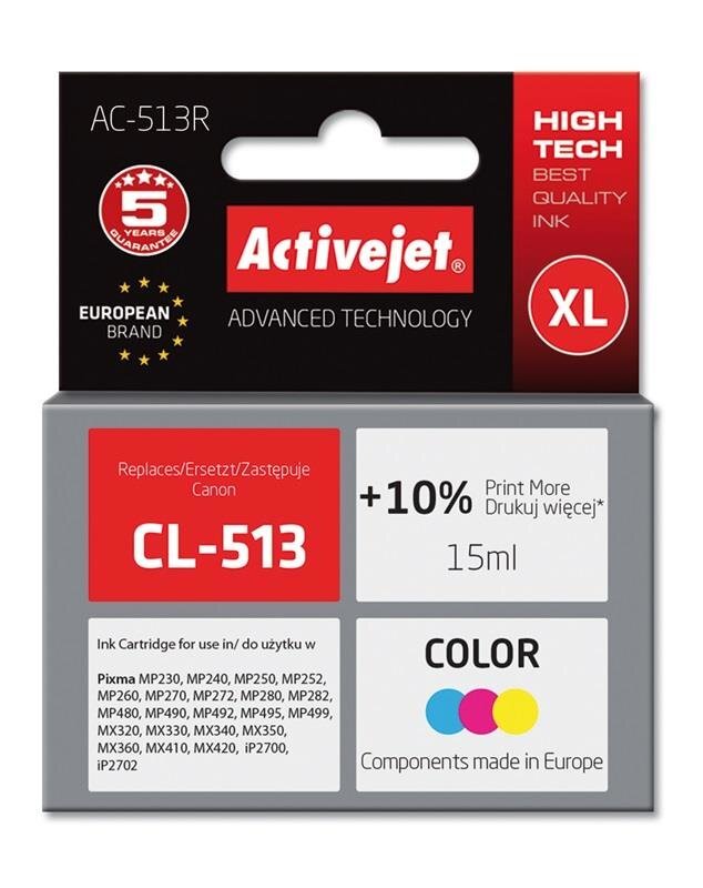 ActiveJet ink AC-513R Canon CL-513 Color hinta ja tiedot | Mustekasetit | hobbyhall.fi