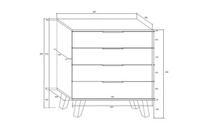 Lipasto Sven 4S, musta/valkoinen hinta ja tiedot | Lipastot | hobbyhall.fi