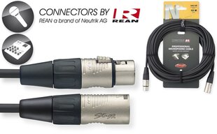 REAN XLR/m - XLR/f 15 metrinen audiokaapeli hinta ja tiedot | Kaapelit ja adapterit | hobbyhall.fi