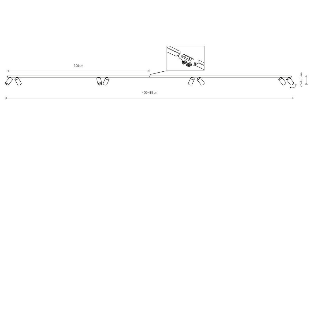 Kattovalaisin Nowodvorski Mono 2x200 7752, valkoinen hinta ja tiedot | Kattovalaisimet | hobbyhall.fi