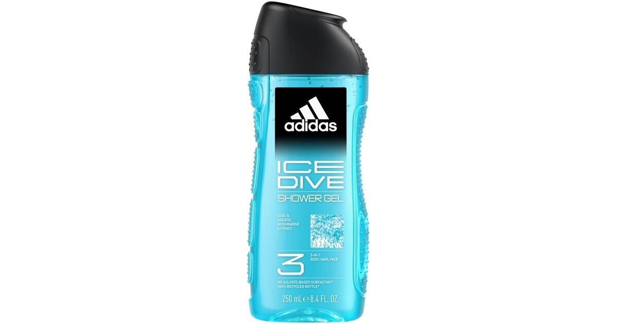 Miesten suihkugeeli Adidas Ice Dive, 250 ml hinta ja tiedot | Suihkusaippuat ja suihkugeelit | hobbyhall.fi