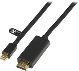 Deltaco DP-HDMI204, Mini DisplayPort, HDMI, 2m hinta ja tiedot | Kaapelit ja adapterit | hobbyhall.fi