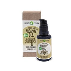 Nuorentava eliksiiri kaikille ihotyypeille Purity Vision 100 Raw Bio Argan Oil 30 ml hinta ja tiedot | Eteeriset ja kosmeettiset öljyt | hobbyhall.fi