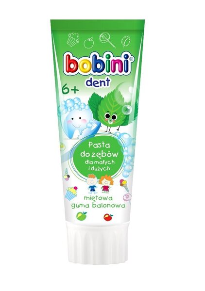 Lasten hammastahna Bobini Bubble Gum 6+, 75 ml