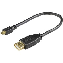 Deltaco USB-73-K, USB 2.0, 0,2 m hinta ja tiedot | Kaapelit ja adapterit | hobbyhall.fi
