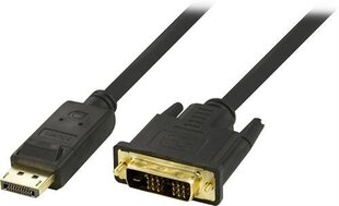 Deltaco DP-2030, DisplayPort - DVI-D, 3 m hinta ja tiedot | Kaapelit ja adapterit | hobbyhall.fi