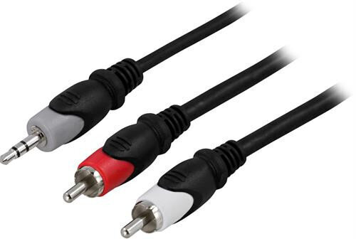 Deltaco MM-141, 3.5-K, 3 mm - RCA, 2 m hinta ja tiedot | Kaapelit ja adapterit | hobbyhall.fi