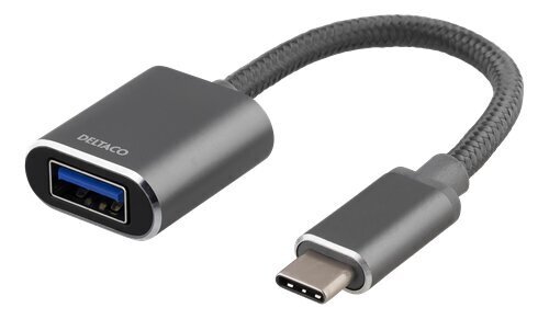 Adapteri Deltaco USB C - USB A, 11 cm hinta ja tiedot | Adapterit | hobbyhall.fi